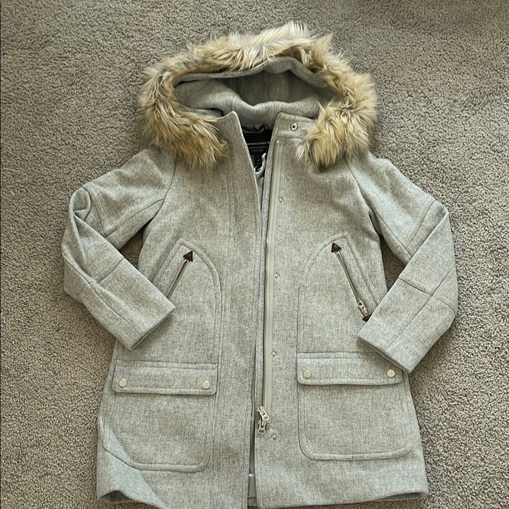 J Crew women’s hooded wool coat